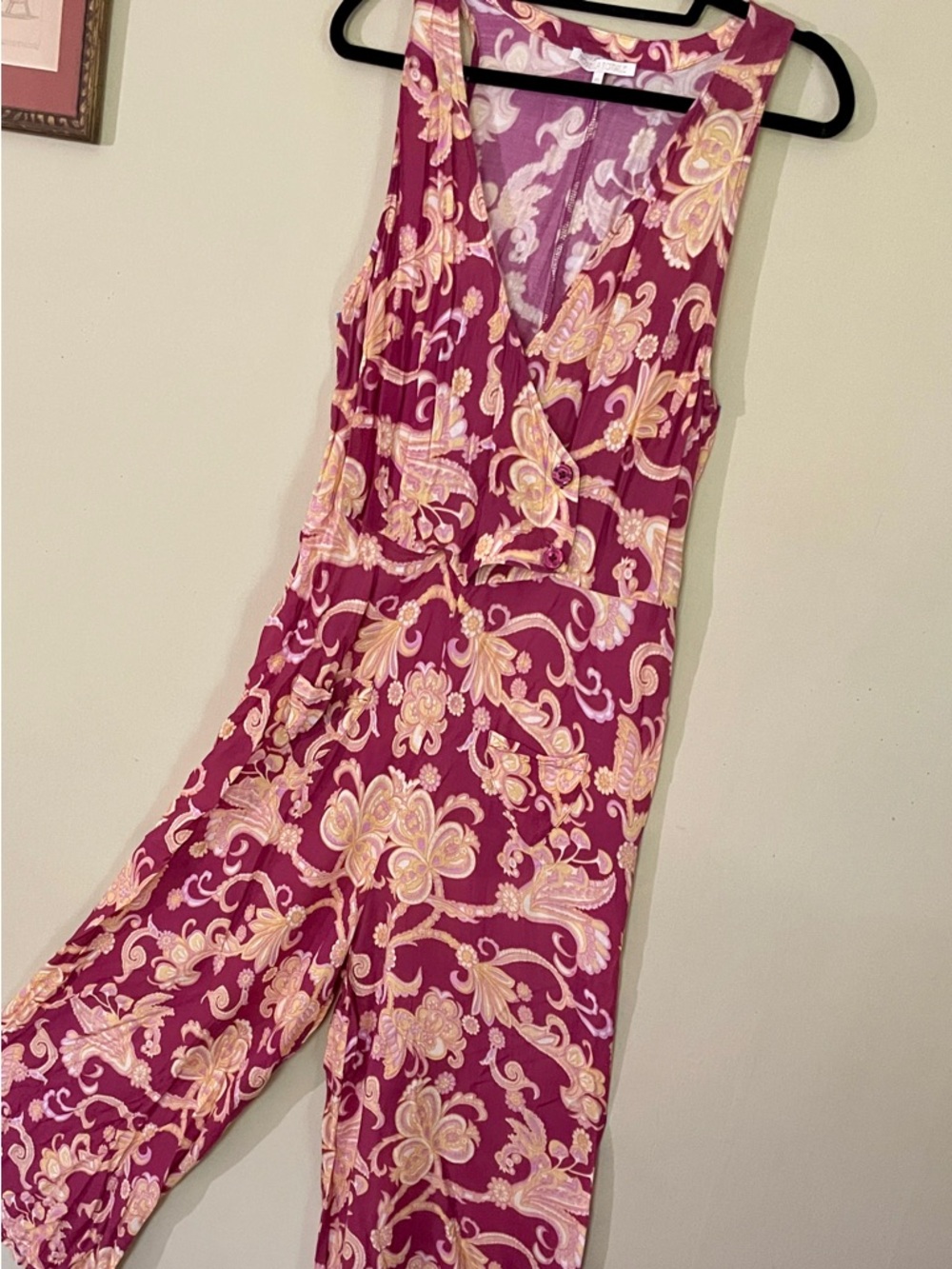 Novella Royale | Greta Jumpsuit in Wine Chrysanthemum, Sz S ♥ NWT